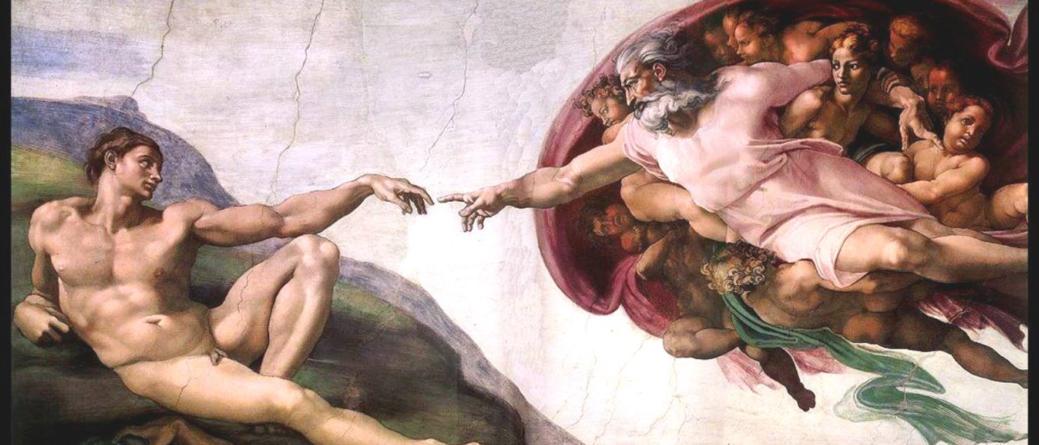 Michelangelo "Die Erschaffung des Adam" mit mir als Adam
